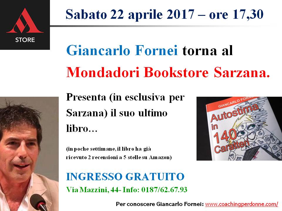 Sarzana - presentazione Autostima in 140 Caratteri al Mondadori Bookstore - 22 aprile 2017