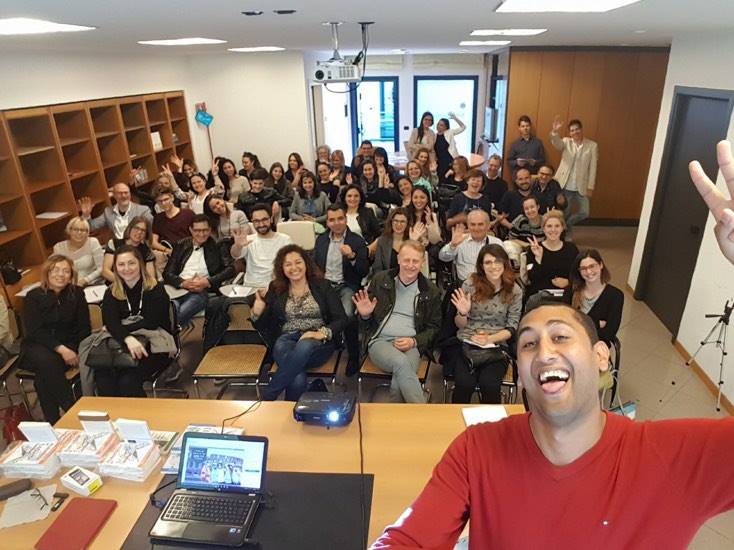 #AUTOSTIMA Tour 2017 - il mitico Ramon con un selfie di gruppo prima dell'inizio del seminario motivazionale di Giancarlo Fornei