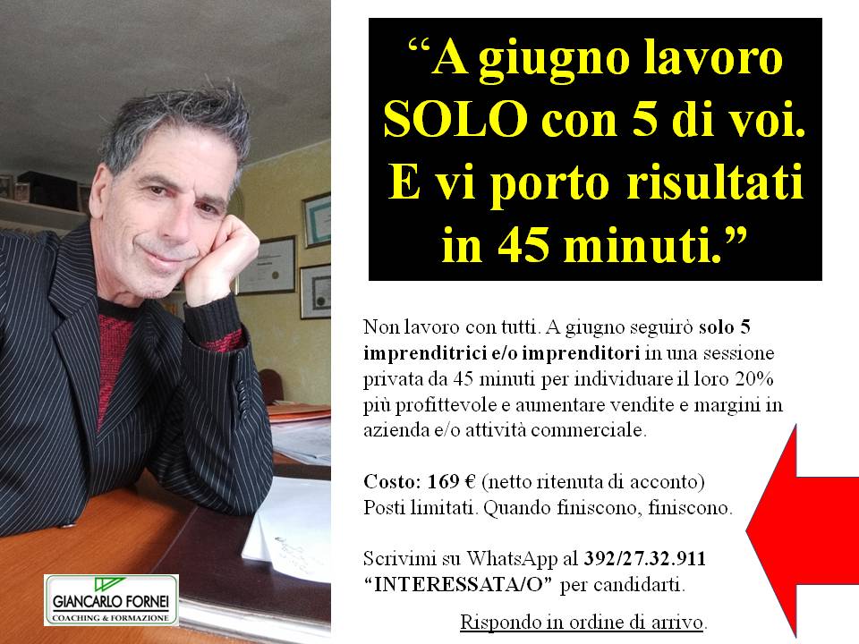 Imprenditrice: a giugno lavoro solo con 5 di voi!